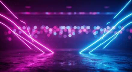 Neon lines, vibrant colors, abstract background