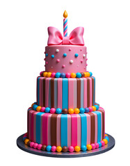 Delightful Three-Tier Birthday Cake