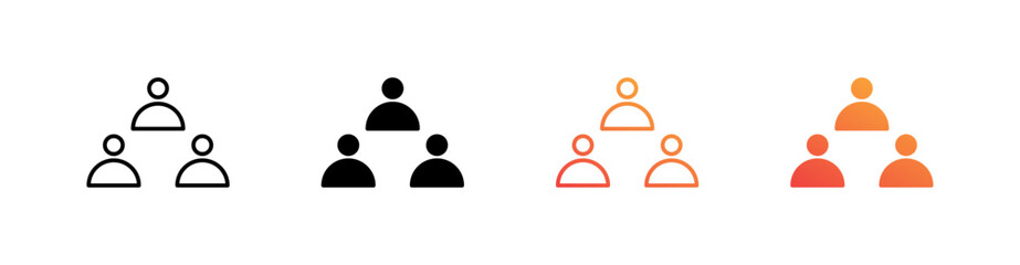 Team Multiple Style Icon Set Vector 