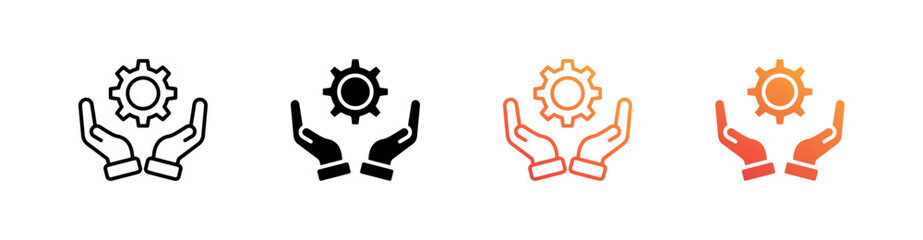 Technical Support Multiple Style Icon Set Vector 