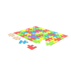 Jigsaw puzzle piece isolated on transparent background