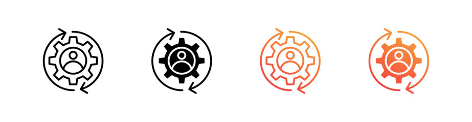 Leader Multiple Style Icon Set Vector 