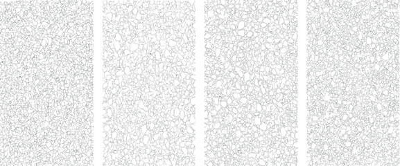Vector hand drawn cell stone structure texture with irregular pebble shapes, organic Minimal pattern design element isolated on transparent background for abstract backgrounds