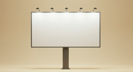 Blank billboard with lights.  Modern outdoor advertising
