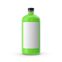 Green juice bottle isolated on transparent background