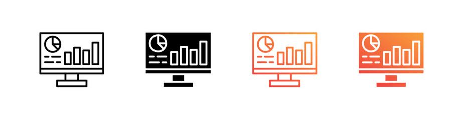 Seo Report Multiple Style Icon Set Vector 