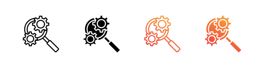 Work Management Multiple Style Icon Set Vector 