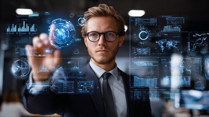 Hand of a businessman drawing graphs illustrates Business Intelligence as the process of gathering, reporting data to transform raw data into actionable insights that drive informed business decisions