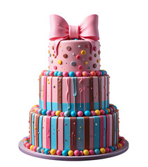 Delicious Three-Tiered Birthday Cake