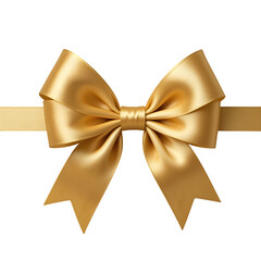 Golden Satin Bow Elegant Ribbon Decoration