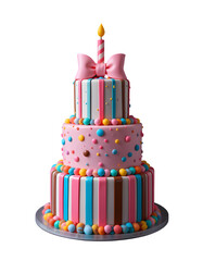 Festive Three-Tier Birthday Cake