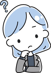 考えるスーツ姿の女性.eps