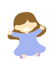 ジャンプしている女の子のイラスト
