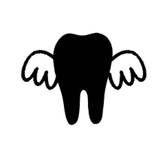 天使の歯シルエット