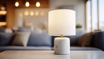 Modern lamp on a marble table