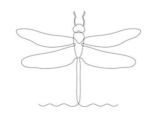 Abstract dragonfly.continuous one single line art hand drawing sketch logo