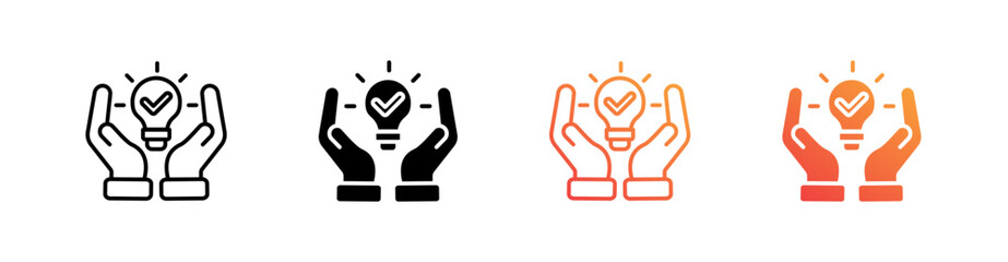 Solution Multiple Style Icon Set Vector 