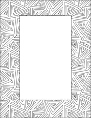 Abstract decorative wide frame or border with geometrical pattern for writing paper, diary, journal, notebook, etc.
