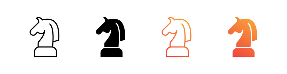Strategy Multiple Style Icon Set Vector 