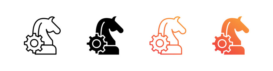 Strategy Management Multiple Style Icon Set Vector 