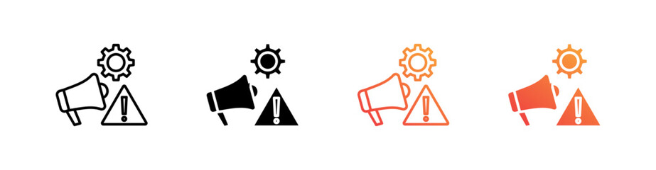 Crisis Response Multiple Style Icon Set Vector 