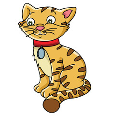 Cute cartoon hand drawn vector funny cat clipart.