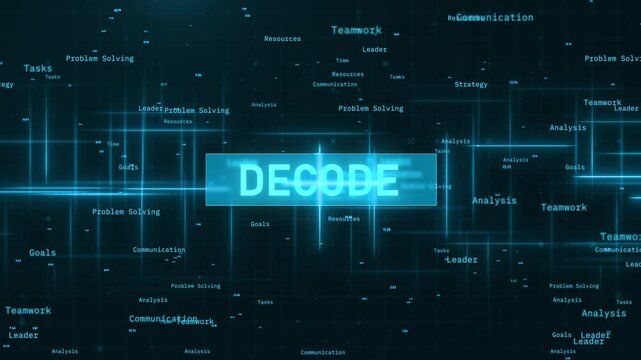 Animated Decode Text Over Digital World Map &ndash; Cyber Tech HUD Reveal