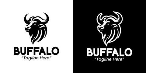 Creative and Bold Buffalo Logo Design for Branding with Geometric Shape and Strong Identity