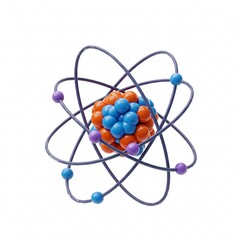 Abstract model of an atom with large spheres,