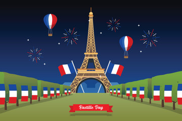 Bastille day celebration at Eiffel tower