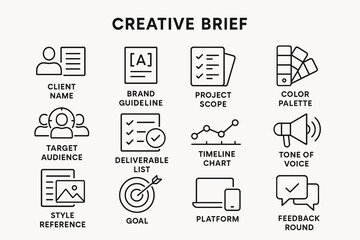 Creative brief elements: guidelines, scope, audience, and feedback