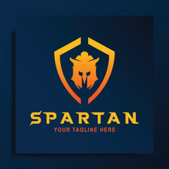 spartan logo vector design illustration. simple spartan greek gladiator logo. flat vector icon warrior knight armor
