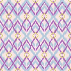 This ikat textile pattern features classic geometric  a modern ethnic twist. Ideal for various creative applications such as textile design, printable materials, interior decoration ,digital product