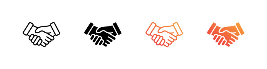 Handshake Multiple Style Icon Set Vector 