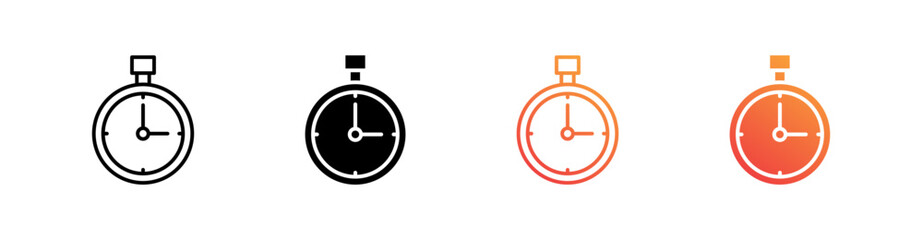 Time Multiple Style Icon Set Vector 