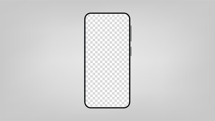 Modern black smartphone with blank vertical screen isolated on white background. vector.