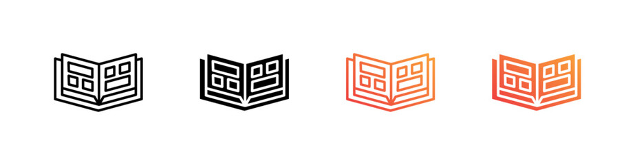 Catalog Multiple Style Icon Set Vector 
