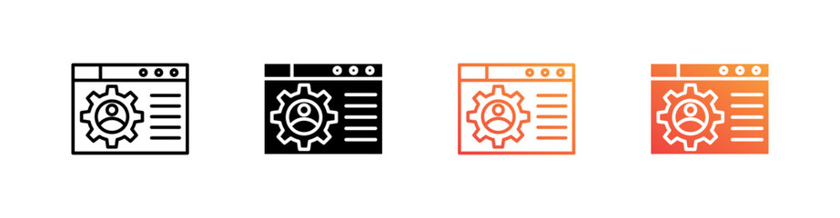 Crm Multiple Style Icon Set Vector 