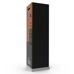 Modern two-tone locker cabinet isolated on transparent background