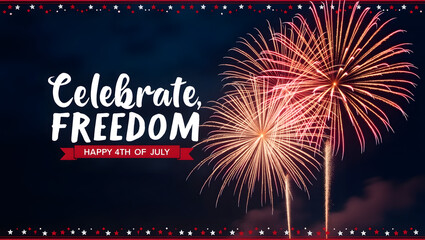 USA Independence Day 4th July Celebration Patriotic Poster
