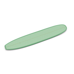 Obraz premium Green surfboard isolated on transparent background