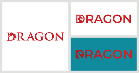 Luxury Dragon Logo, Minimalist Mythical Creature Vector