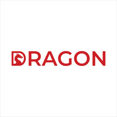 Luxury Dragon Logo, Minimalist Mythical Creature Vector
