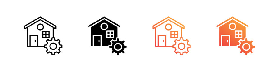 Asset Management Multiple Style Icon Set Vector 