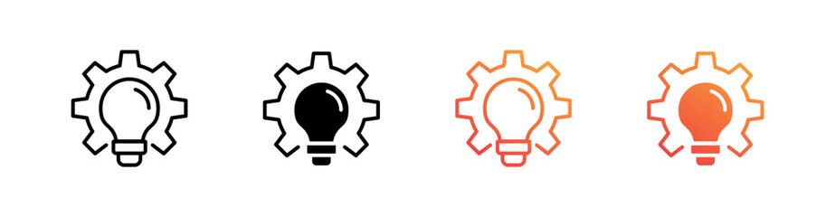 Innovation Multiple Style Icon Set Vector 