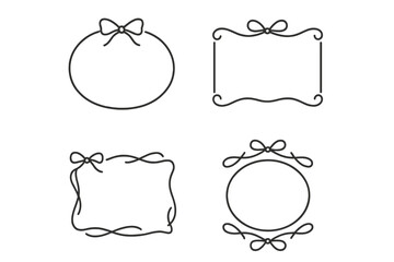 Decorative frames with ribbon accents suitable for various design projects and creative applications