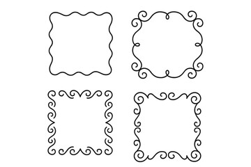 Decorative outline designs suitable for crafts and graphic projects featuring various shapes and styles