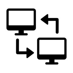 A network switch device, used to represent data routing and communication between computers, servers, and devices within a network.