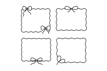 Decorative frames with bows for crafting, invitations, and social media posts