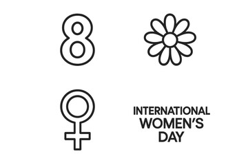 Celebrating International Women's Day on March 8 with symbols of empowerment and equality